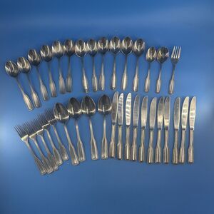 VTG Mixed Lot of 35 Salem Silversmiths Stainless Flatware Silverware Beaded Edge